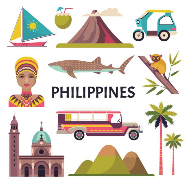 филиппины иконки набор. - philippines stock illustrations