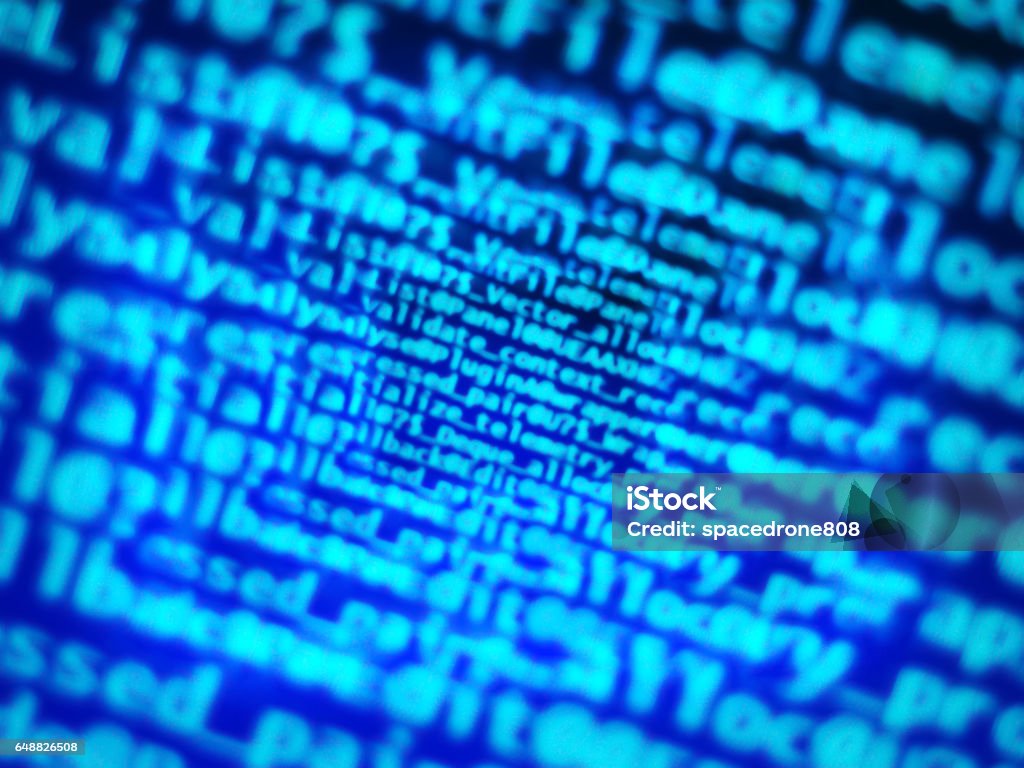 Diagonal Blue Computer Code Bokeh Background Stock Illustration ...
