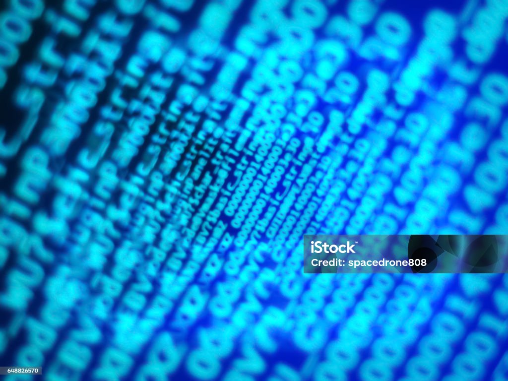 Diagonal Blue Computer Code Bokeh Background Stock Illustration ...
