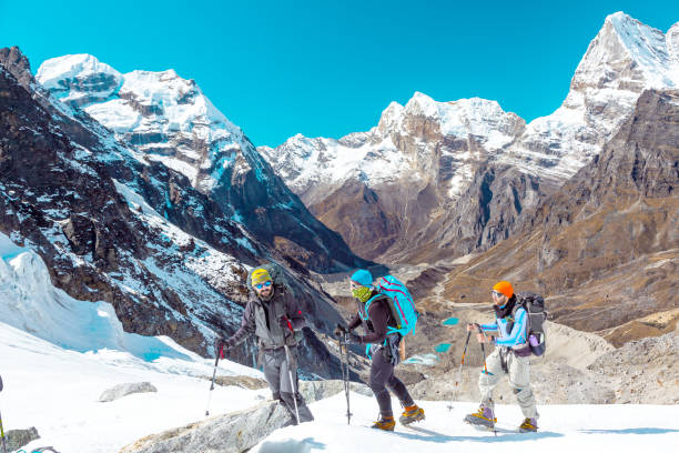 istock Group of Mountain Hikers traversing Glacier 648852702