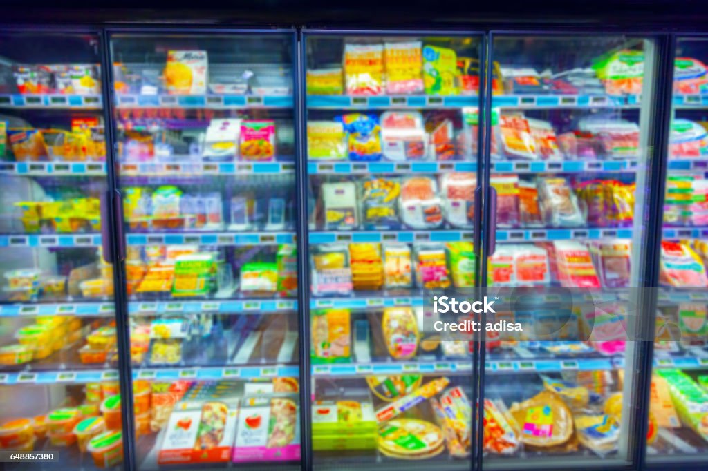 Refrigerator in the supermarket Supermarket Stock Photo