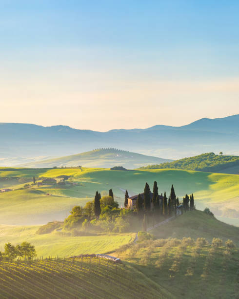 투스카니 spring - tuscany italy house landscape 뉴스 사진 이미지