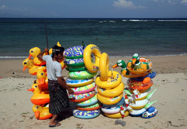 a beach near Sanur in the south of the island Bali in indonesia in southeastasia