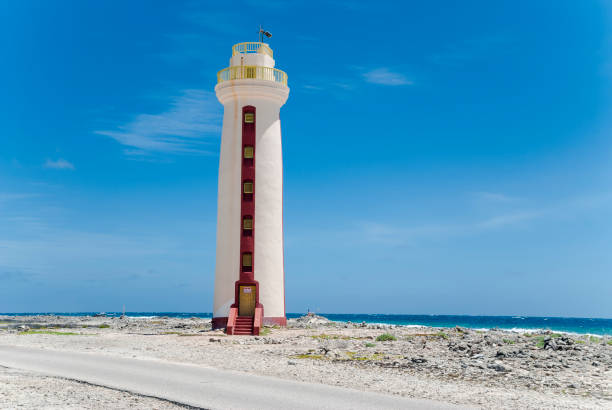 Old lighthouse on Bonaire stock photo