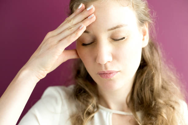 istock Young Pretty Woman Having Headache 648916726
