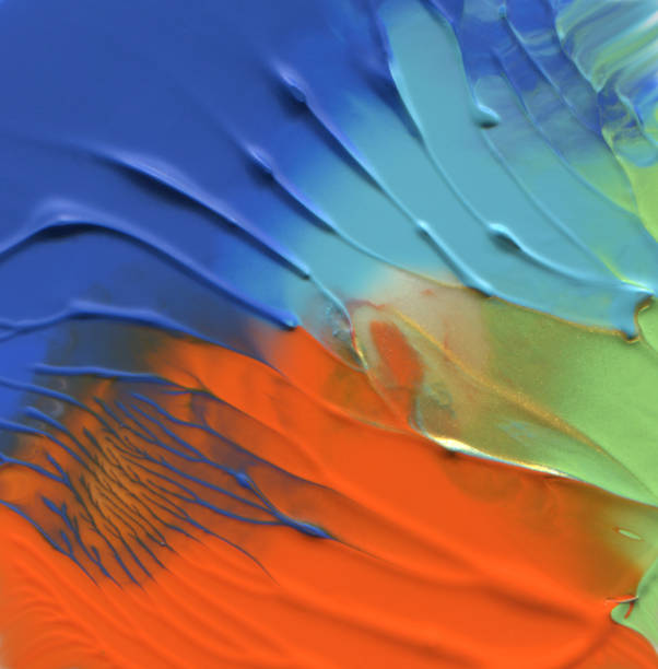 istock Abstract acrylic and watercolor brush strokes painted background. 648923018