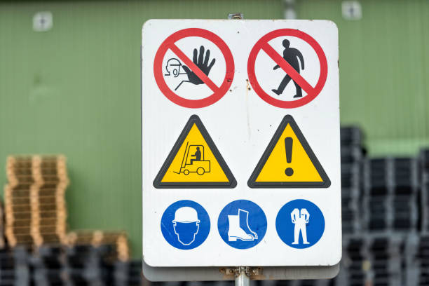 istock Signs warn of job security. 648924304