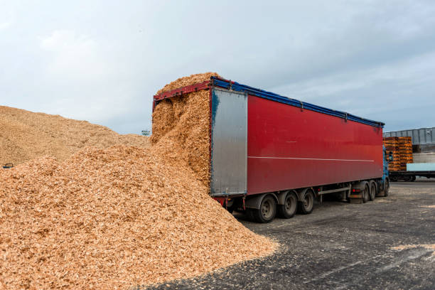 istock Truck warehouse place landed in sawdust loads. 648926520