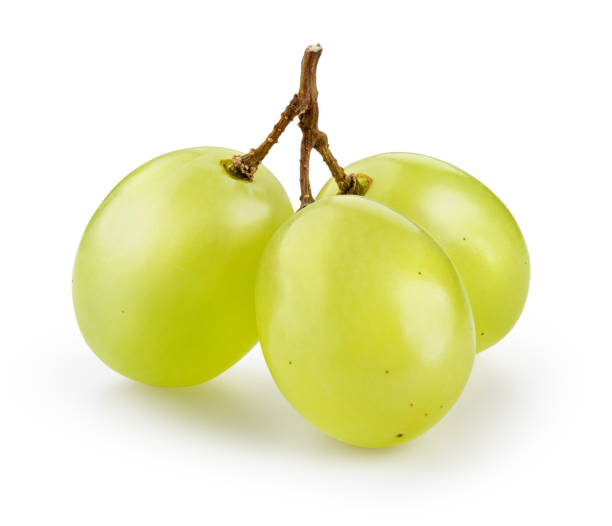 green grape isolated on white. with clipping path. - footpath small green white imagens e fotografias de stock