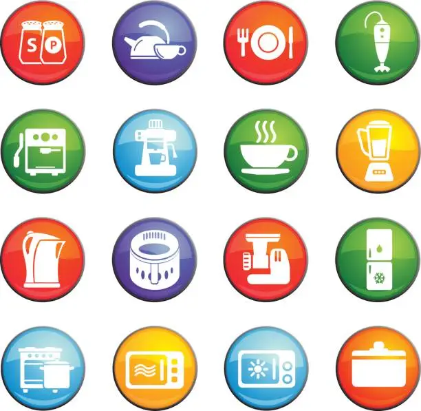 Vector illustration of kitchen icon set