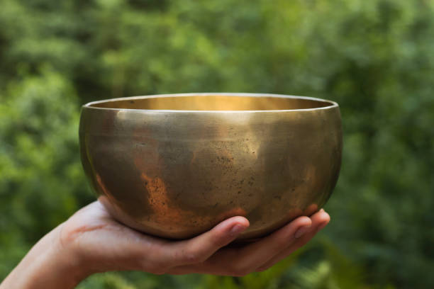istock hand holding a tibetan bowl 648928220
