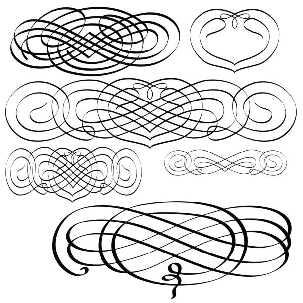 Various ornaments - vector Illustration of the set various ornaments - ornamental decoration - vector decorative-finials stock illustrations