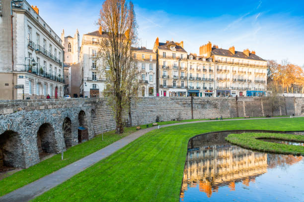 Medieval battlements in City of Nantes, France Medieval battlements in City of Nantes, France nantes photos stock pictures, royalty-free photos & images