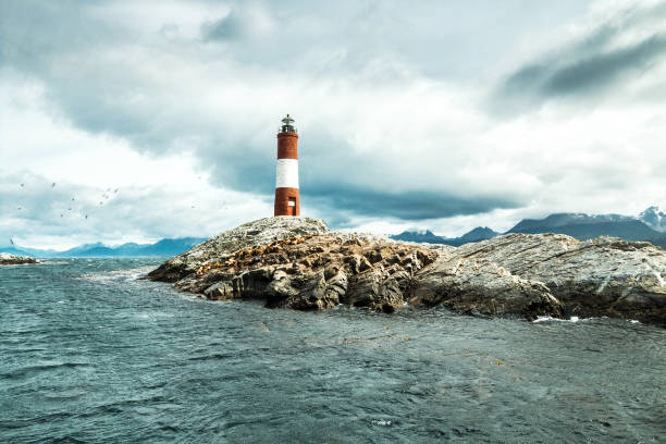istock Argentina Ushuaia bay at Beagle Channel with Les Eclaireurs Lighthouse 648942666