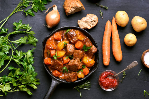 istock Stewed beef with potatoes and carrots 648960332