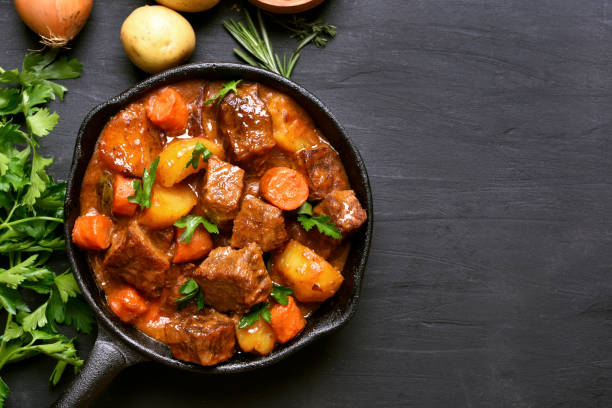 istock Stewed beef with potatoes and carrots 648960334
