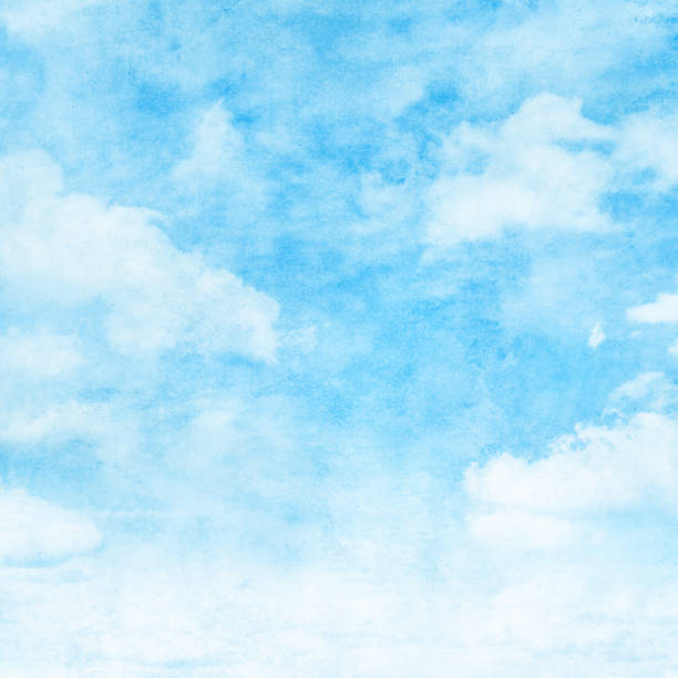 istock Blue sky with clouds in grunge style. 648961252