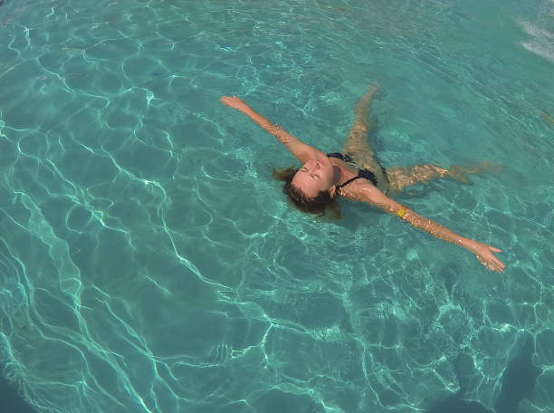 istock Woman in the pool. 648961554