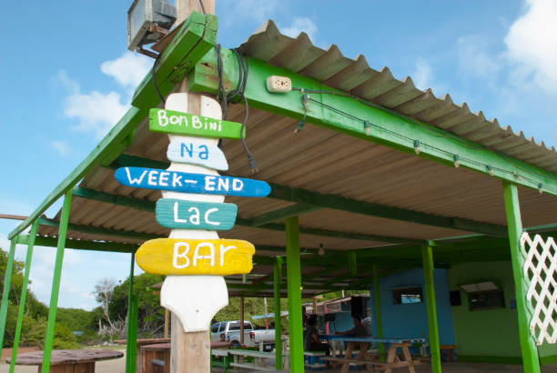 Caribbean beach cafe stock photo