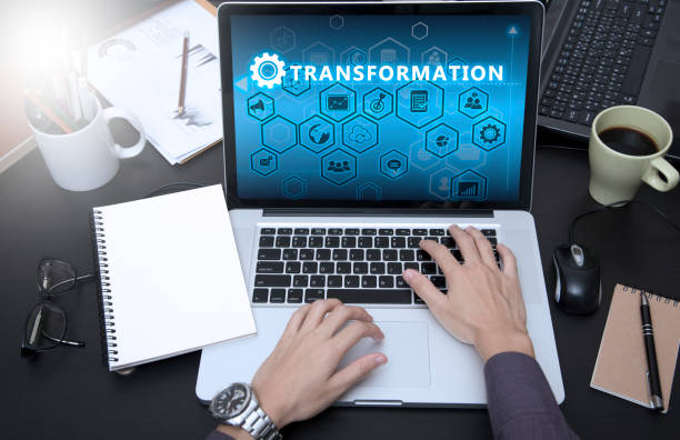 istock business hand typing on laptop keyboard with Web transformation homepage 648979654