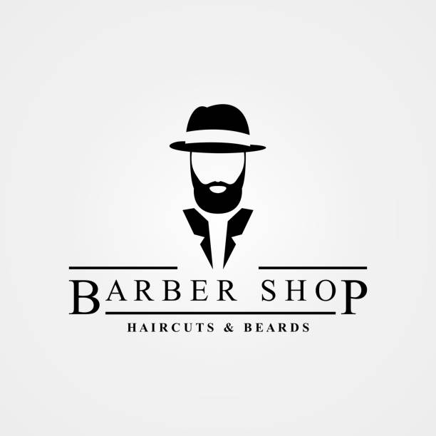 simbol toko tukang cukur. potong rambut jenggot ans. vektor - barbershop australia ilustrasi stok