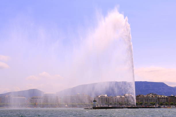 istock Wind blown Fountain of Geneva 648984130