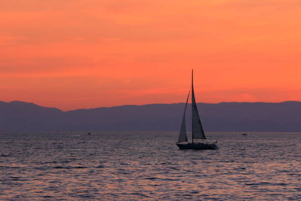 istock Sailing after sunset in Lake Geneva 648986444