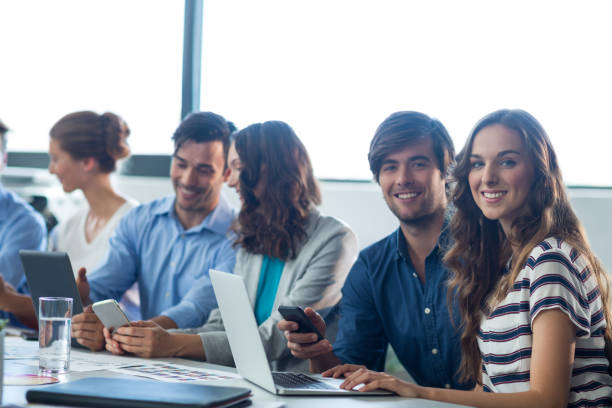 istock Team of graphic designers working together 648987580