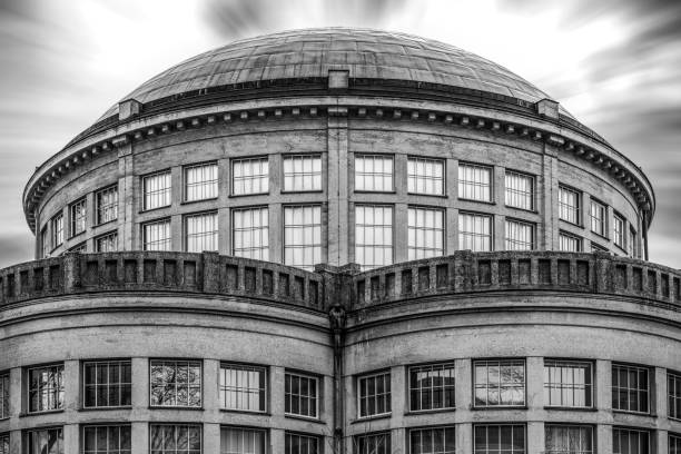 Glass canopy and stairwell of the City Arcade in Coventry.