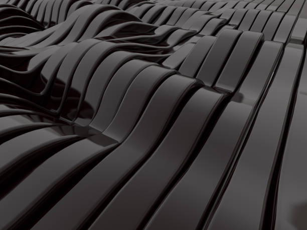 istock Abstract swirly black shapes background. 3D rendering 649000008
