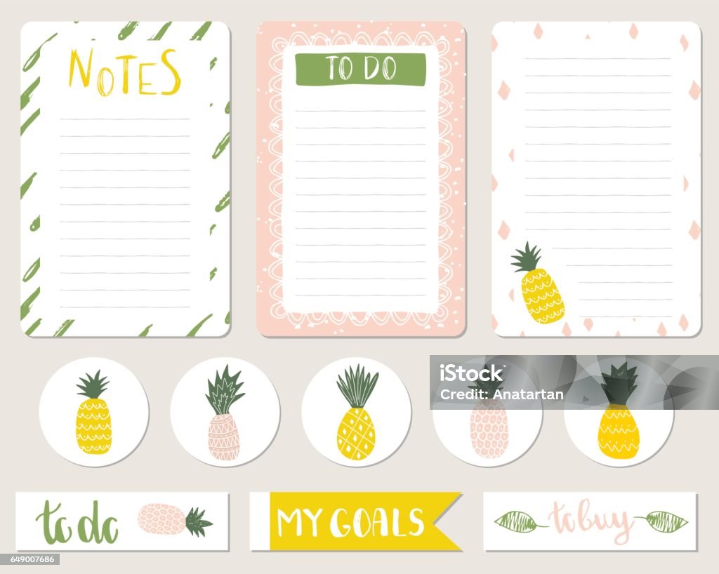 Notepad And Sticker Template Stock Illustration - Download Image Now