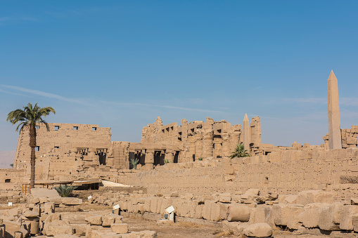 View of part of Karnak Temple Complex near Luxor, Thebes, Egypt. This is a Unesco World Heritage Site.