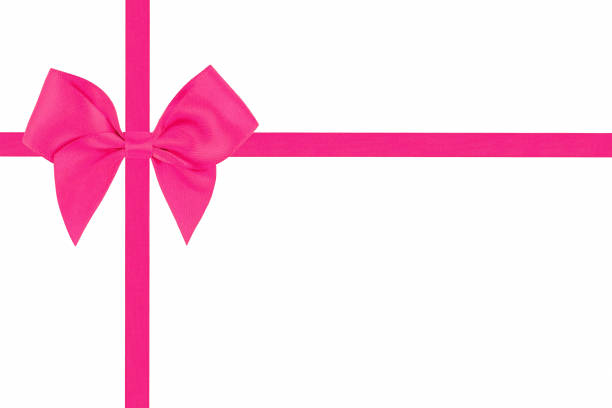 istock Pink ribbon bow isolated on white background 649019318