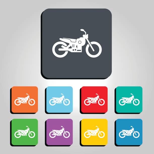 ilustraciones, imágenes clip art, dibujos animados e iconos de stock de motos vector icono ilustración - carrera-de-motos-de-velocidad