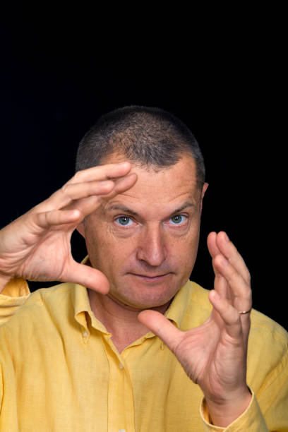 istock male Portrait with grotesque emotions 649025264