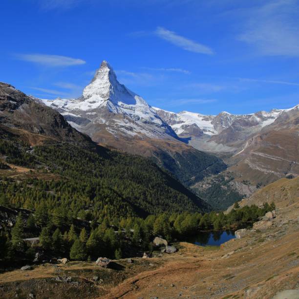 outono dia em zermatt - findeln - fotografias e filmes do acervo