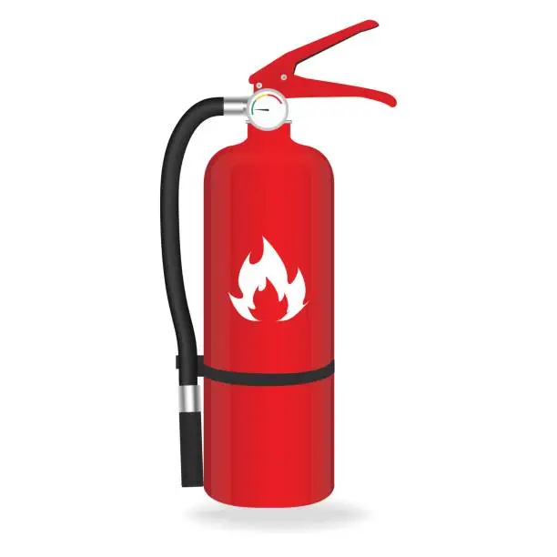 Vector illustration of Fire extinguisher isolated on white background. Vector illustration.