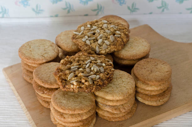 istock Homemade assorted cookies - stacked in rows 649051530
