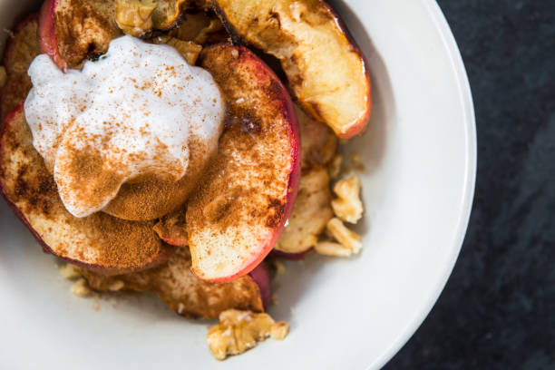 istock Healthy Snack from Stewed Apple with Cinnamon 649060870
