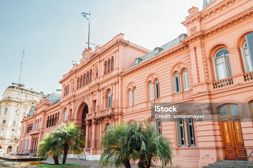 Casa Rosada (Pink House), presidential  Palace in Buenos Aires, Argentina Casa Rosada (Pink House), presidential  Palace in Buenos Aires, Argentina, view from the front entrance Buenos Aires Stock Photo
