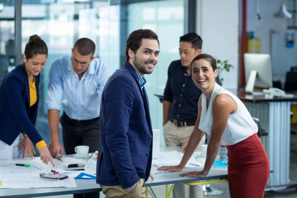 istock Business executives discussing during meeting in office 649067532
