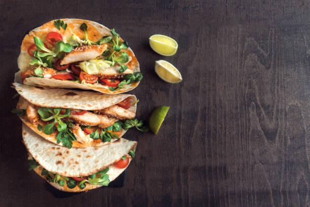 istock Tortilla sandwiches with the chicken meat 649070386