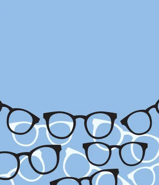 Vector illustration of Glasses On Blue Background