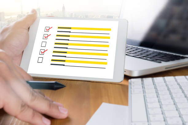 istock businessman  SURVEY and  Results Analysis Discovery Concept 649075062