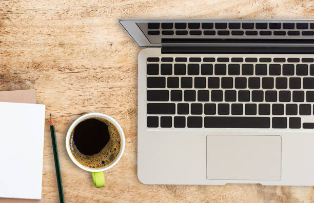 istock Office desk with coffee cup and pencil. 649075388