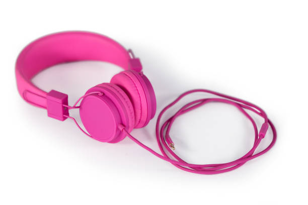 istock Pink music headphones 649084478