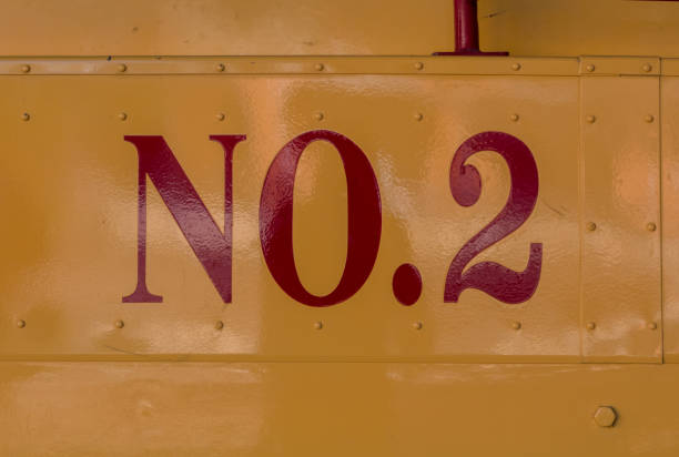 istock Red Number 2 on Yellow Metal 649087176