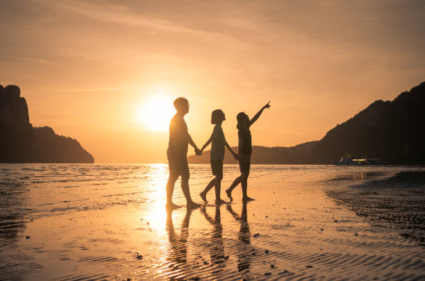 istock happy family walking on the beach 649090314
