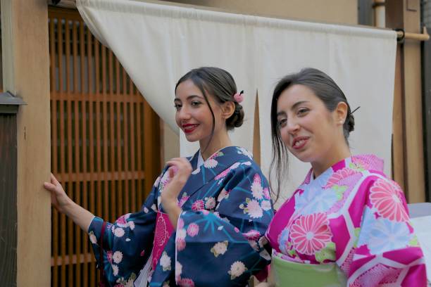 istock Italian girls in Kimono 649090398