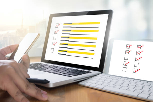 istock businessman  SURVEY and  Results Analysis Discovery Concept 649093974